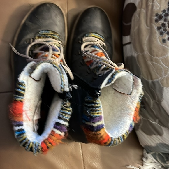 RIEKER Felicitas leather fleece lined booties boots - Picture 4 of 9